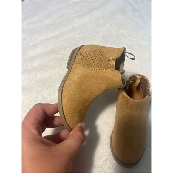 Old Navy Brown Fringe Boots Girls Boots Toddler Size 5 Zipper Sides - Picture 5 of 10